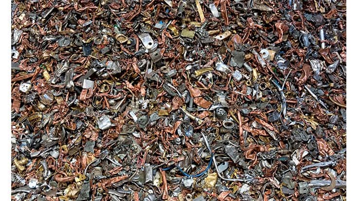 copper scrap fragments