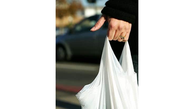 hand carrying plastic bag