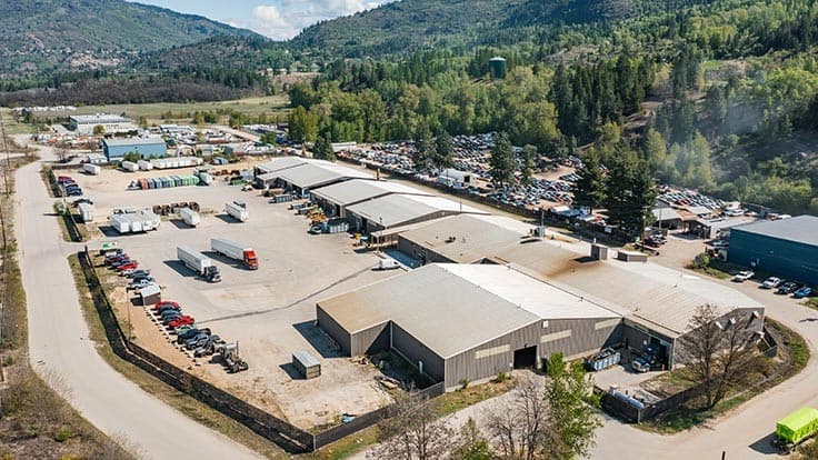 KC Recycling operations in Trail, British Columbia