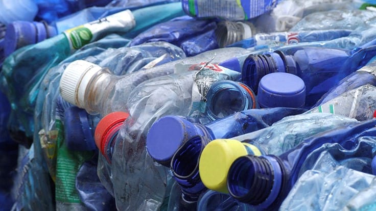 Plastic bottles baled