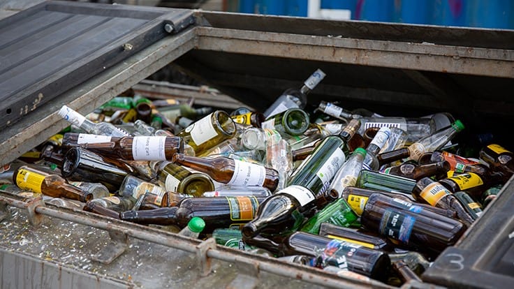 Bottles in a dumpster