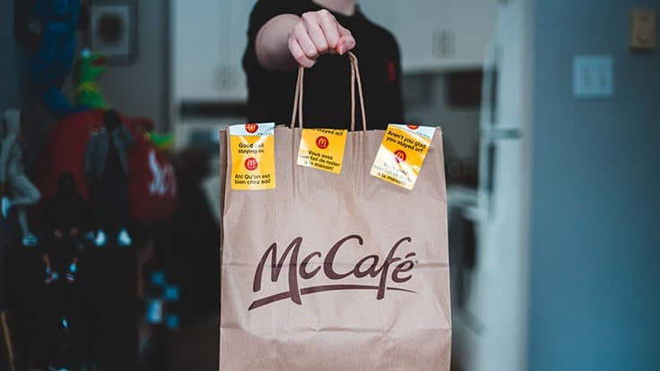 McCafe McDonalds paper bag