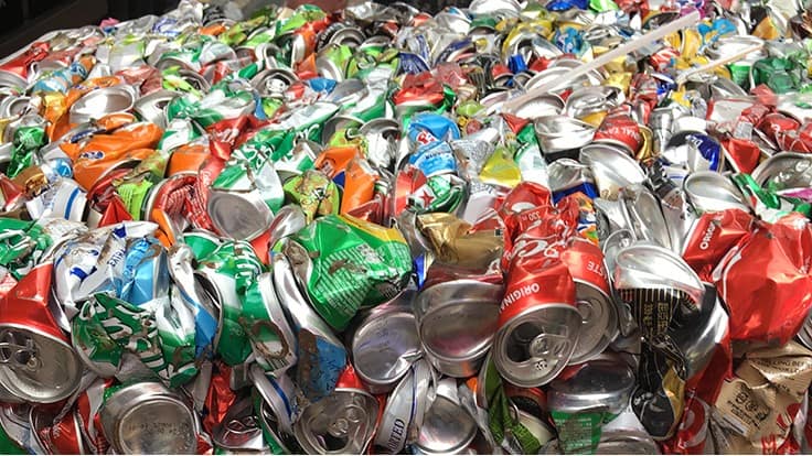 baled used aluminum cans