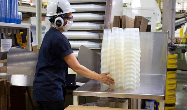 Wendy's cup in production