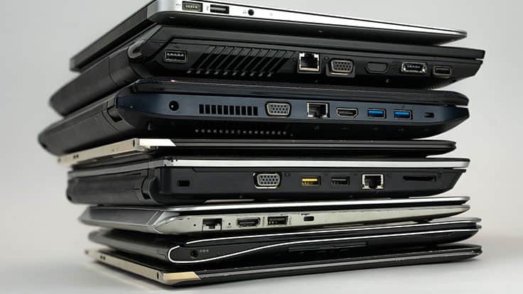 stack of laptop computers