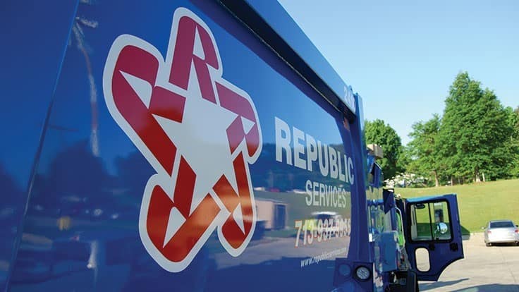 Republic Services hauling truck