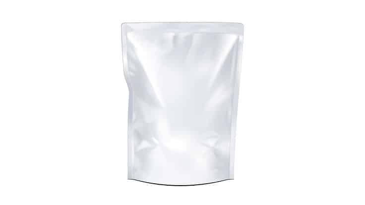 white plastic pouch