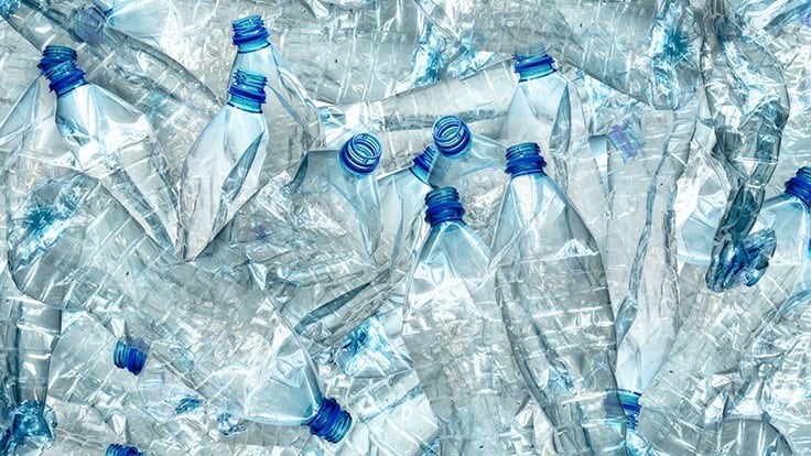 pet water bottles crushed