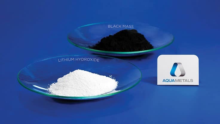 lithium hydroxide and black mass