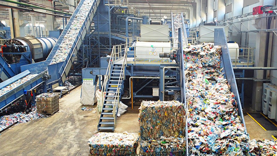 plasic wash line with plastic bales in forefront