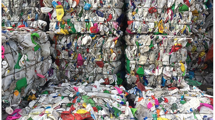 plastic recycling bales