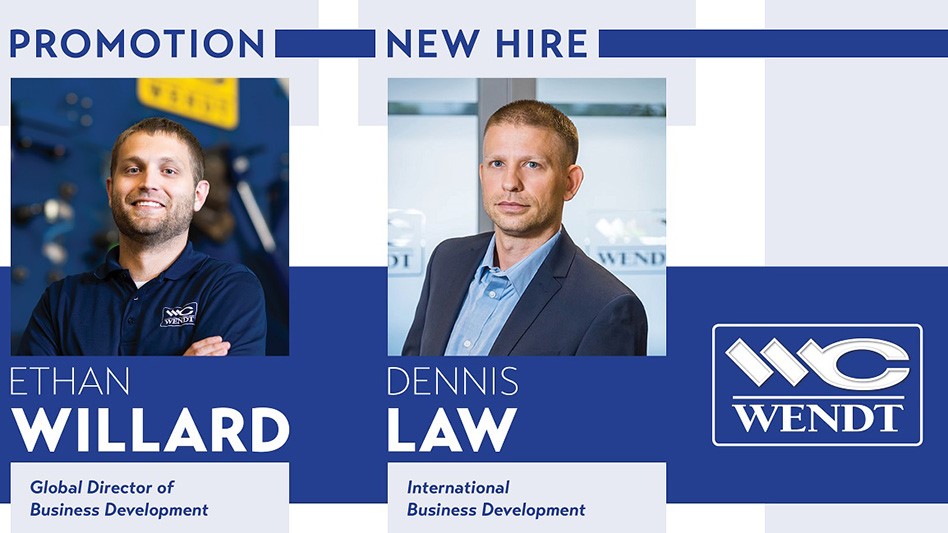Headshots of Ethan Willard and Dennis Law, who both take on new roles at Wendt Corp.