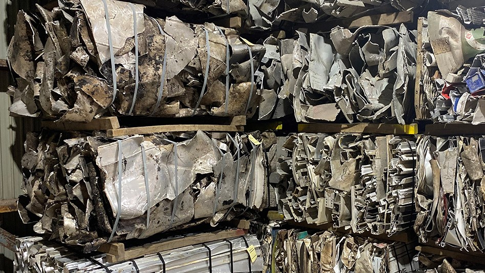 bales of aluminum sheet and extrusion scrap