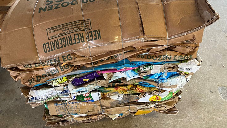 cardboard recycling bale