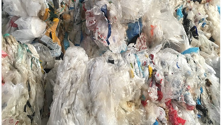 plastic recycling bale
