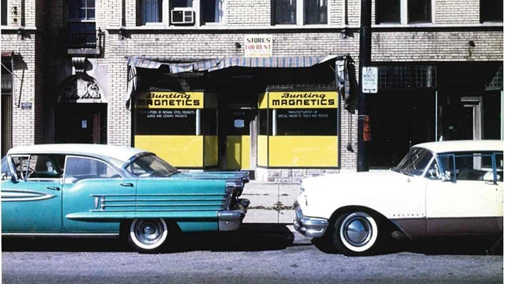 Bunting Magnetics Co. first storefront