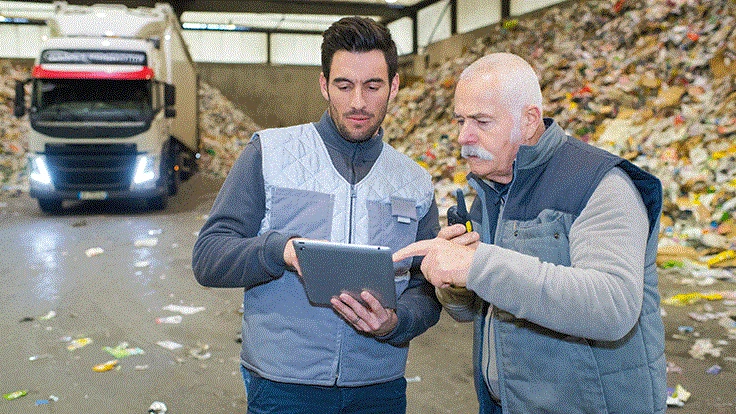 Material recovery facility workers tablet