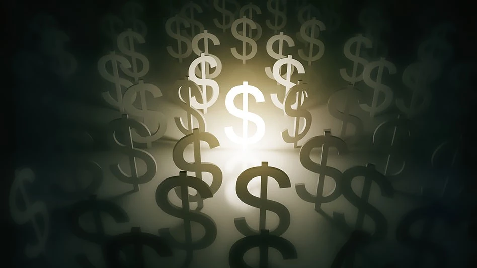 white dollar signs on black background