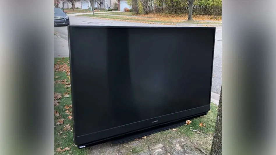 big screen TV on curb