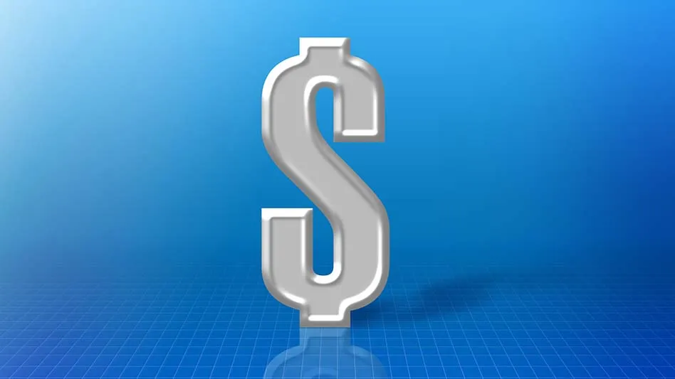Dollar sign on a blue background
