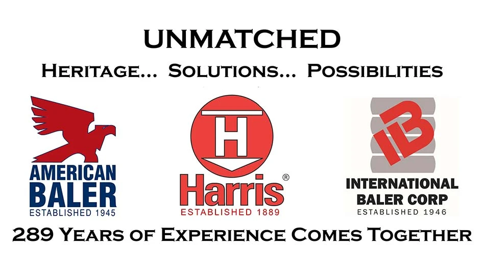 american baler, harris and international baler logos
