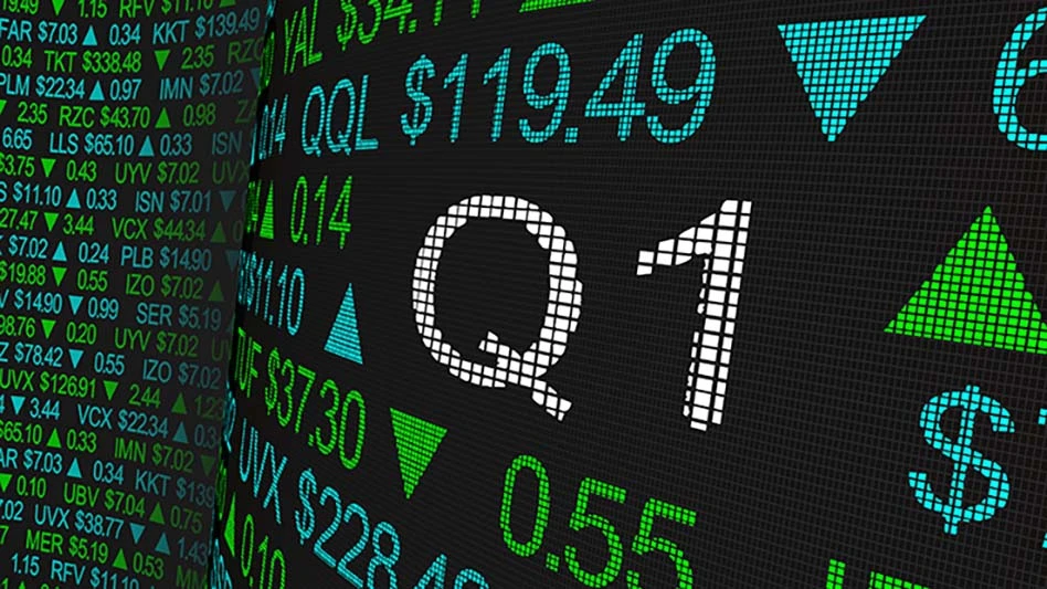 finance stock ticker displaying q1