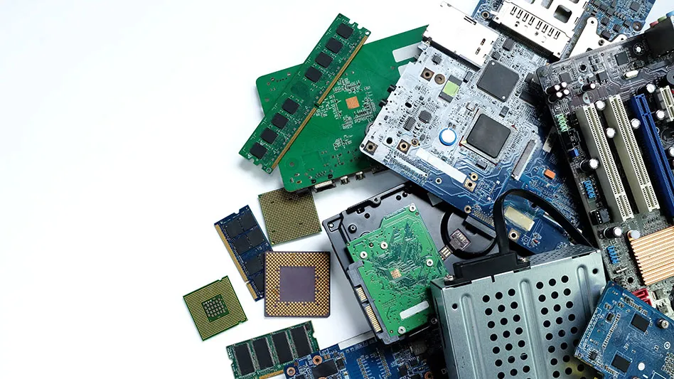 pile of electronic scrap