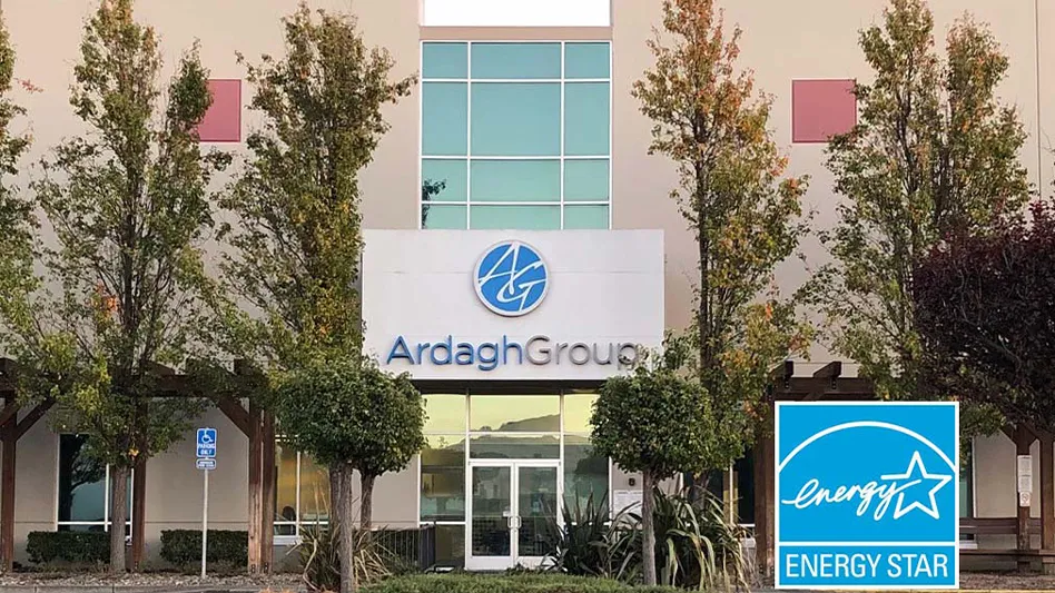 The front of Ardagh Group's Fairfield, California, distribution center, with an Energy Star logo in the bottom-right corner.