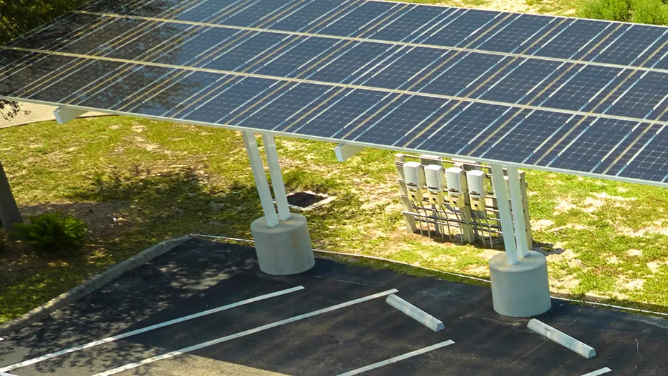 solar panels with ev charging station