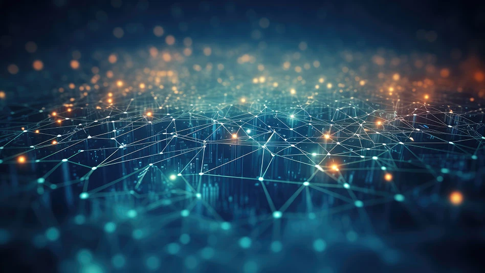 abstract glowing lines and dots