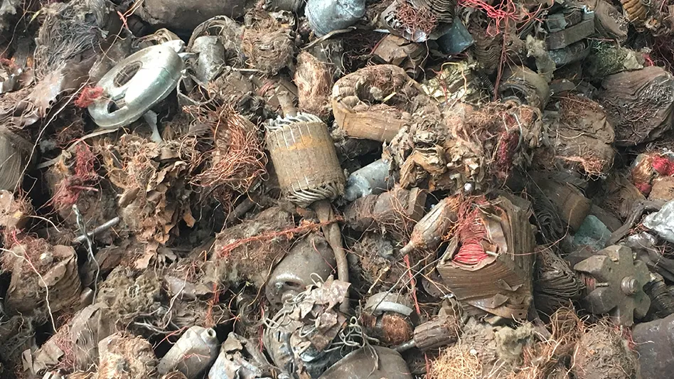 shredded motors copper steel