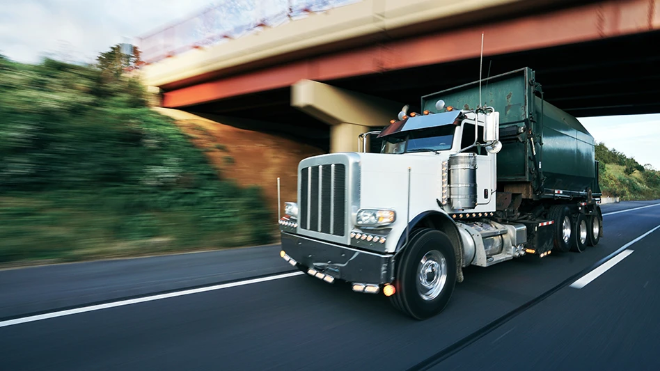 truck driving on highway
