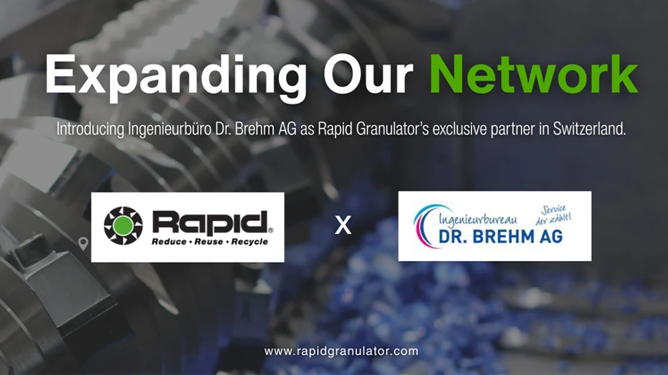Rapid Granulator introduces Ingenieurbüro Dr. Brehm AG with a flyer containing both company's logos.