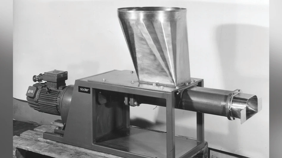 A piece of recycling equipment developed in the 1950s.