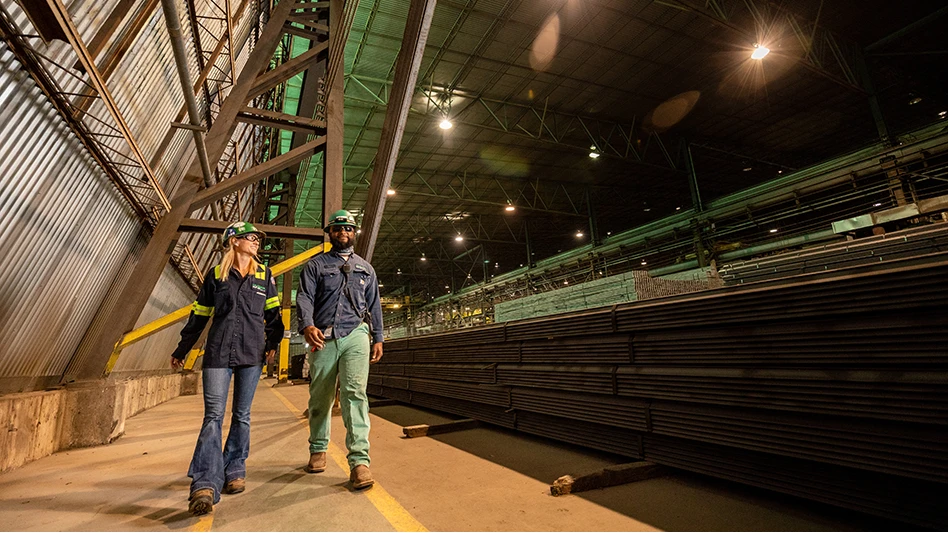 nucor workers walking