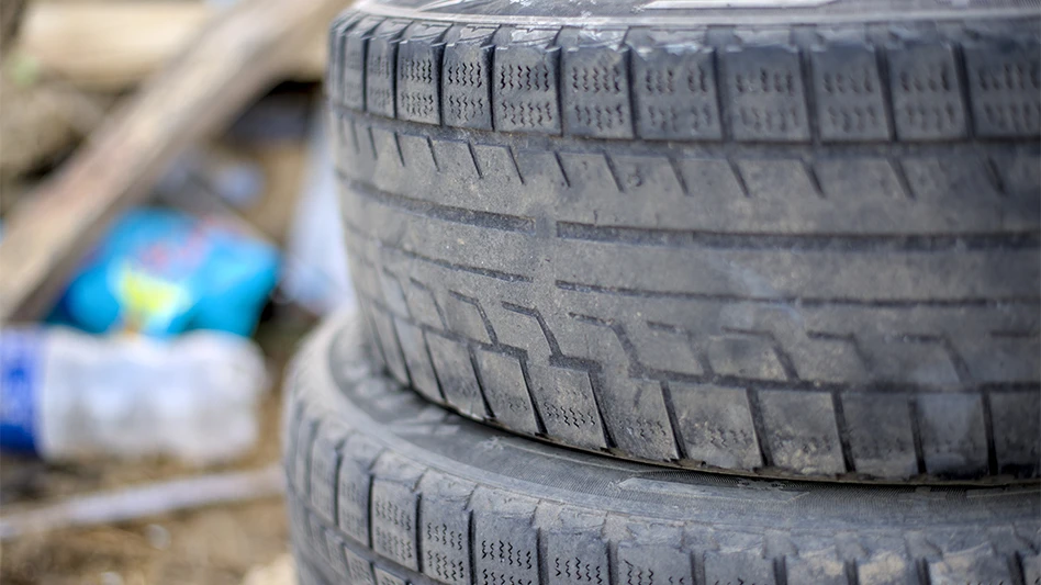 two used tires on top of each other