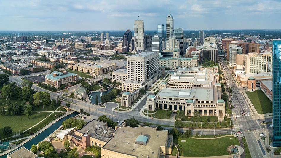 Drone view of Indianapolis.