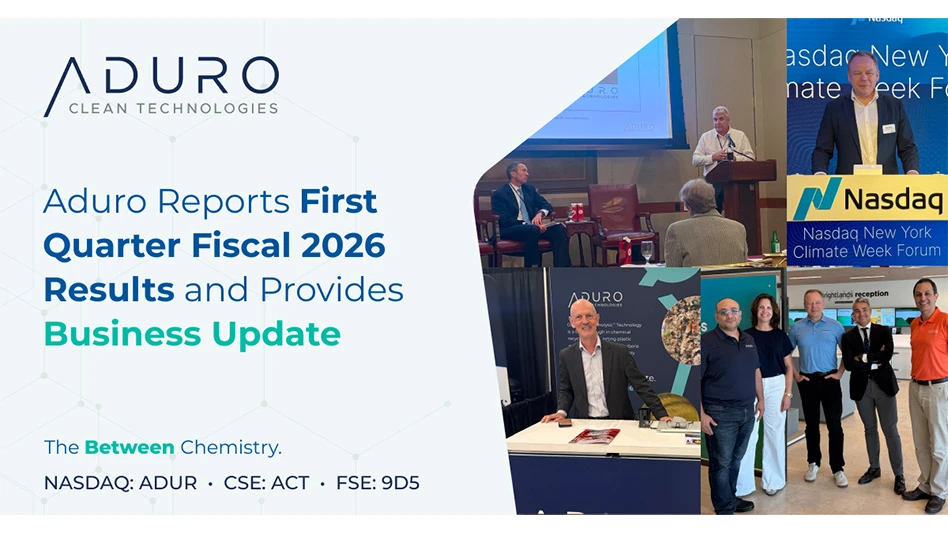 Aduro Clean Technologies first quarter 2026