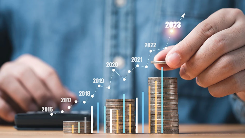 coins stacked bar chart