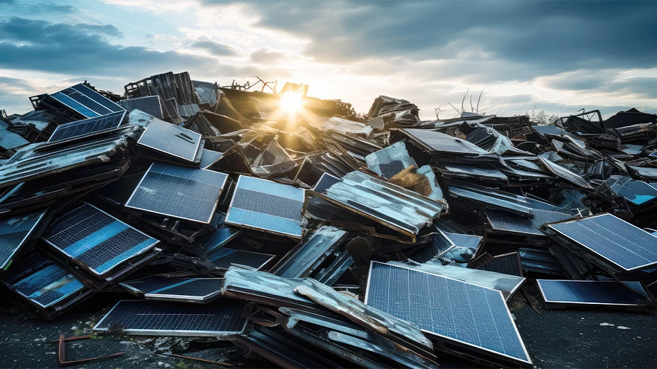 End-of-life solar panels.