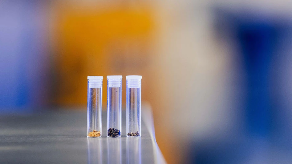 vials of metals recovered using the DEScycle process