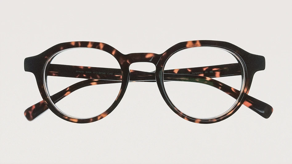 A closeup of a pair of glasses.