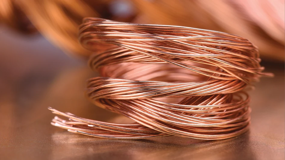 A closeup of copper wire.