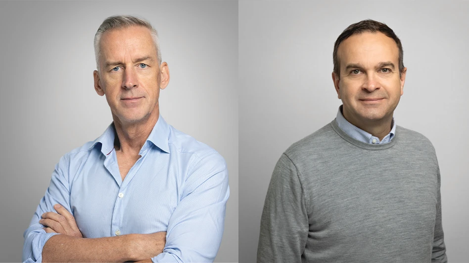 Two head shots of business owners.