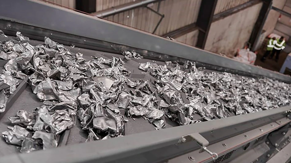 conveyor with aluminum scrap