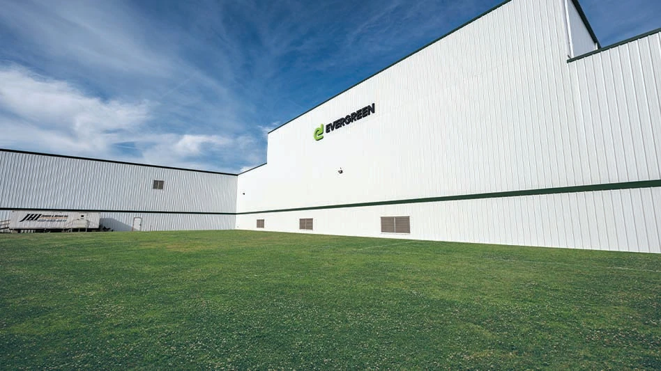 The outside of a plastic recycling facility.