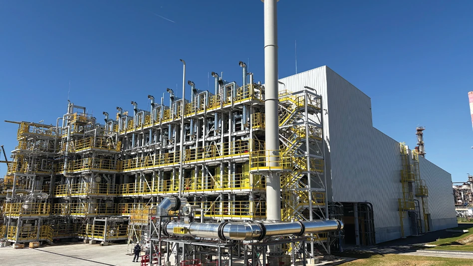 The outside of a chemical recycling facility in France.