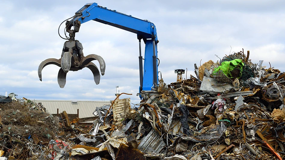 Machinery picking up metal